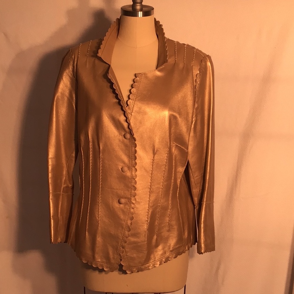 Carlisle gold leather jacket size 14